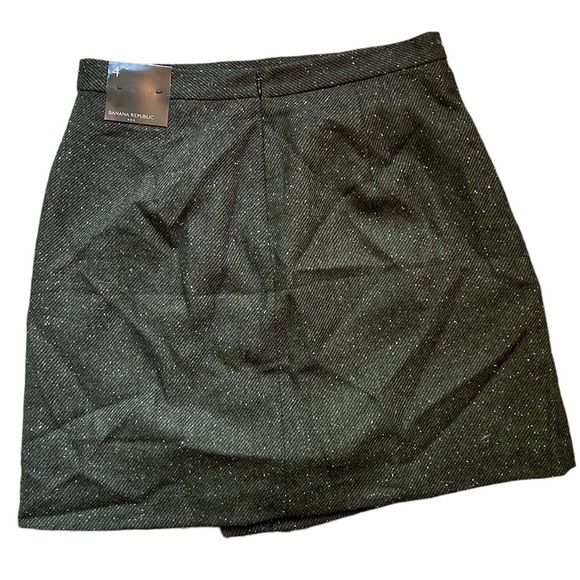 Banana Republic zip wool blend tweed womens size 4 dark green lined wrap… - Picture 3 of 6